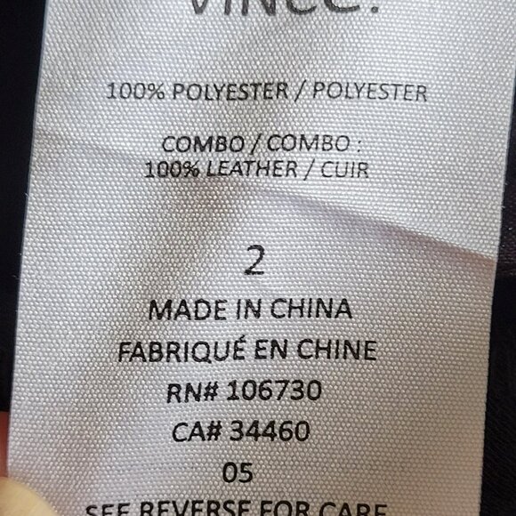 Vince Asymmetric Harem Black Pants with Crossover Waist Leather Trim Size 2 - Picture 6 of 7